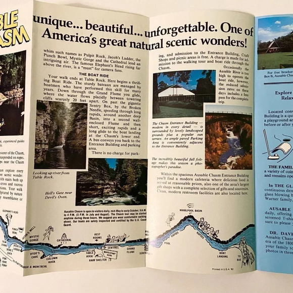 Vintage 1982 Ausable Chasm The Earth Remembers Brochure  Pamphlet - Picture 6 of 11